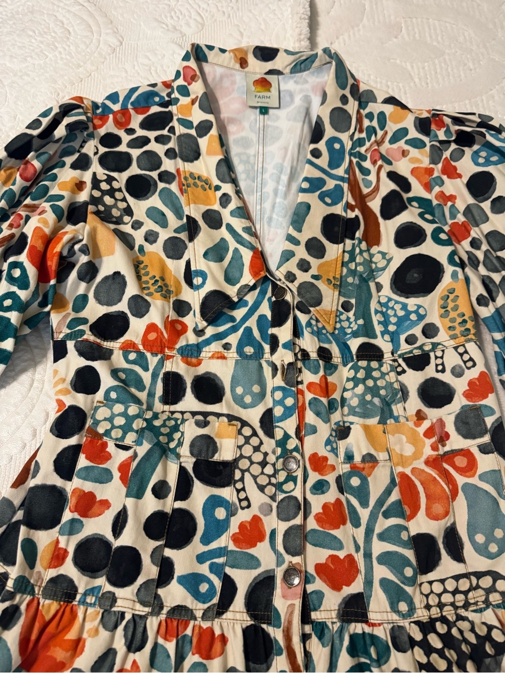 Beautiful Farm RIO Multicolor Tiered Button-Front Maxi Dress